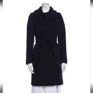 Cinzia Rocca black shawl 4 it40 collar belted winter coat wool